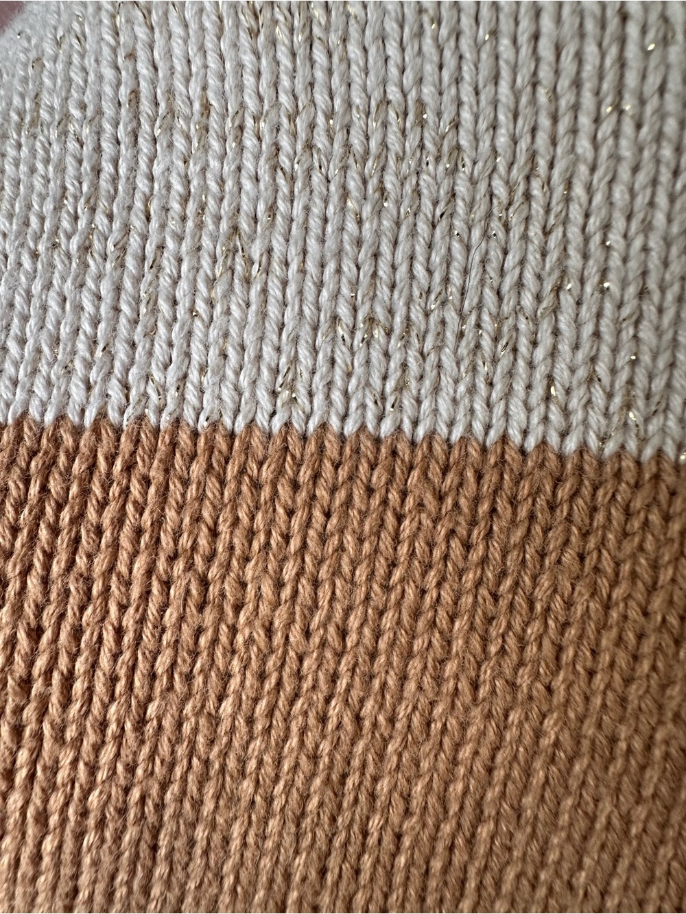 Charter Club Macy’s Fall Cream Tan Preppy Striped Cable Knit Sweater Women's Med - Picture 4 of 6